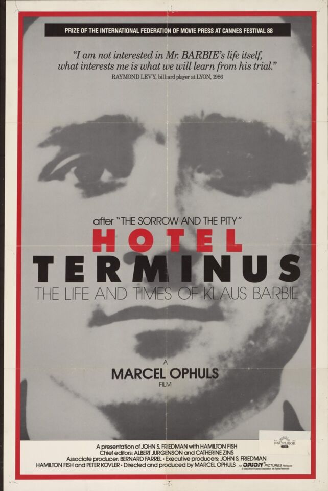 HOTEL TERMINUS THE LIFE AND TIMES OF KLAUS BARBIE poster 1 Ophuls copy Large